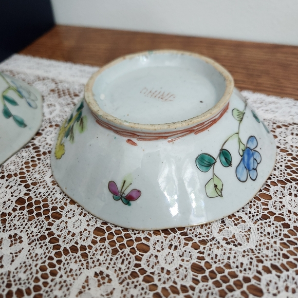 Vintage 19th Century Chinese Tongzhi Porcelain 8-side Rice Bowl with Rooster - Picture 9 of 13